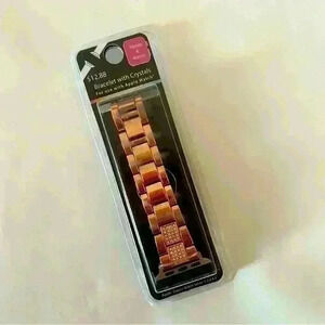 Rose Gold Apple Watch Band with faux diamonds